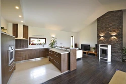 Kitchen Living Room Floor Tiles And Laminate Photo