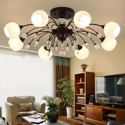 Потолочная люстра в гостиную с низким потолком фото