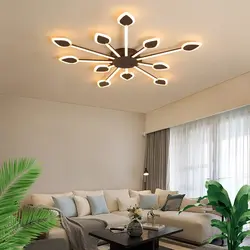 Ceiling Chandelier In The Living Room With A Low Ceiling Photo