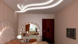 Figured ceiling in the living room design