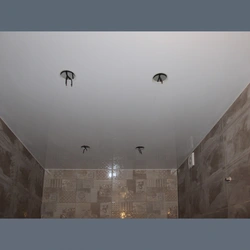 Photo of glossy ceiling in the bathroom