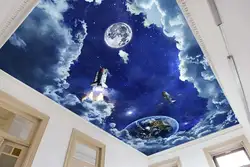 Drawings on the ceiling in the bedroom photo