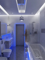 Bathroom ceiling design with lighting