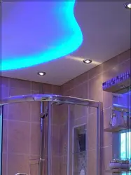 Bathroom ceiling design with lighting