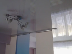 Curtains In The Kitchen With A Suspended Ceiling Photo