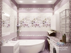 Bath tiles with flowers photo
