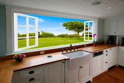 Кухни с видом на окно фото
