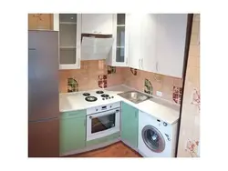 Kitchen photo design corner small with washing machine