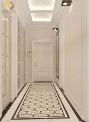 Light tiles in the hallway on the floor photo in the interior