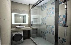Дизайн ванной прямоугольной плиткой