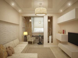 Square Bedroom Living Room Design Photo