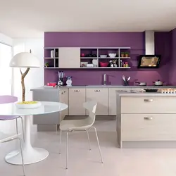 Color combination with lavender color in the kitchen interior
