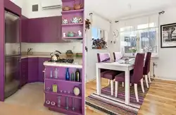 Color combination with lavender color in the kitchen interior