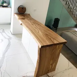 Wooden bar counters for the kitchen photo