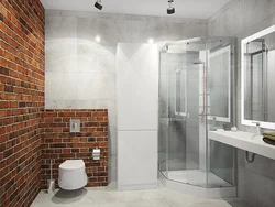 Bathroom design in a brick house