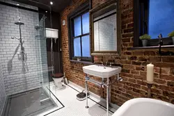 Bathroom design in a brick house