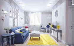 Yellow-Blue Living Room Photo
