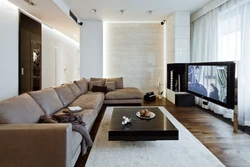 Photos in the interior of a living room in a modern style