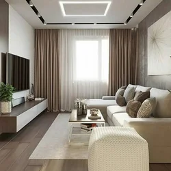 Photos in the interior of a living room in a modern style