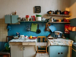 Kitchen in communal apartment photo