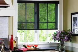 Plastic windows in the apartment in the kitchen photo