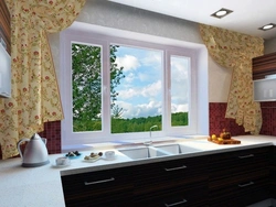 Plastic windows in the apartment in the kitchen photo