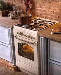 Modern gas stoves for the kitchen with oven photo