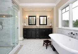 Dark Light Bathroom Design Photo