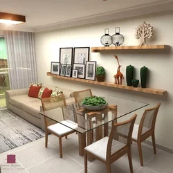 Living Room Interior With Kitchen Table