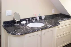 White Marquina marble in the kitchen interior