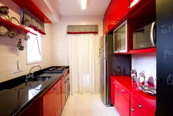 Красная Маленькая Кухня Дизайн Фото