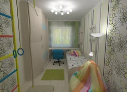 Bedroom design with a child in Khrushchev