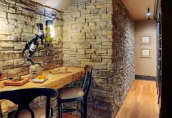 Фото кухни панелями под камень