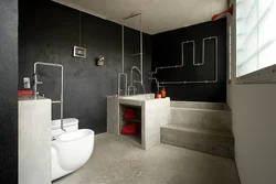 Bathtub with open pipes photo
