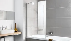Glass curtains for bathtub photo in the interior