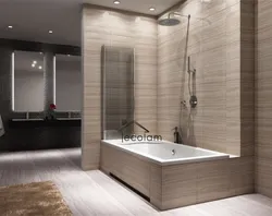 Glass curtains for bathtub photo in the interior