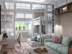 Design Of A Room Divided Into Two Zones Bedroom