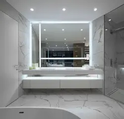 Дизайн ванной комнаты и зеркала в ванн