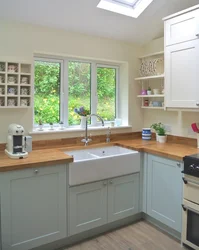 Kitchen With A Window In The Work Area House Photo