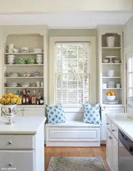 Kitchen design with drawers by the window