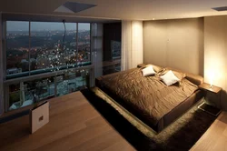 Bedroom Interior With Panoramic Window