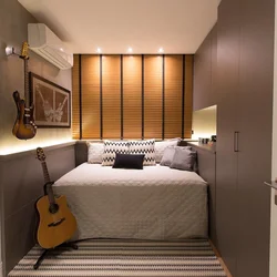Small bedroom with large bed photo