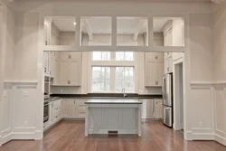 Kitchen interior with high ceilings photo
