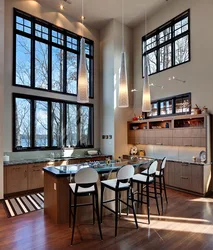 Kitchen Interior With High Ceilings Photo