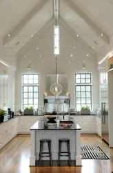 Kitchen design for a house with high ceilings