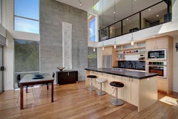 Kitchen design for a house with high ceilings