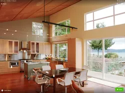 Дизайн кухни в доме с высокими потолками
