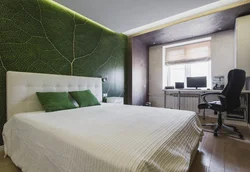 Dark green bedroom design photo
