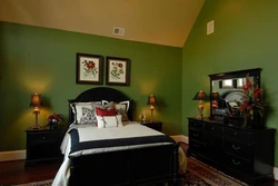 Dark Green Bedroom Design Photo