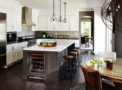 American kitchen interior in apartment